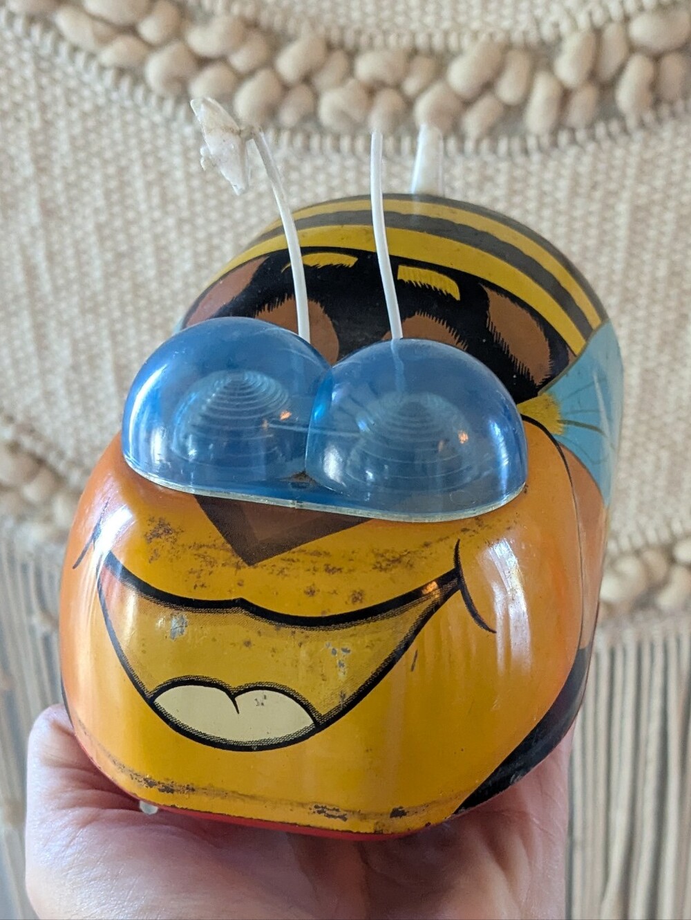 Vintage 1950s T.N. Nomura Japan Tin Litho Walking Bee Toy Decor
